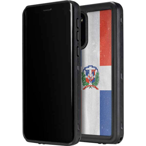 Dominican Republic Flag Distressed Galaxy S20 Waterproof Case